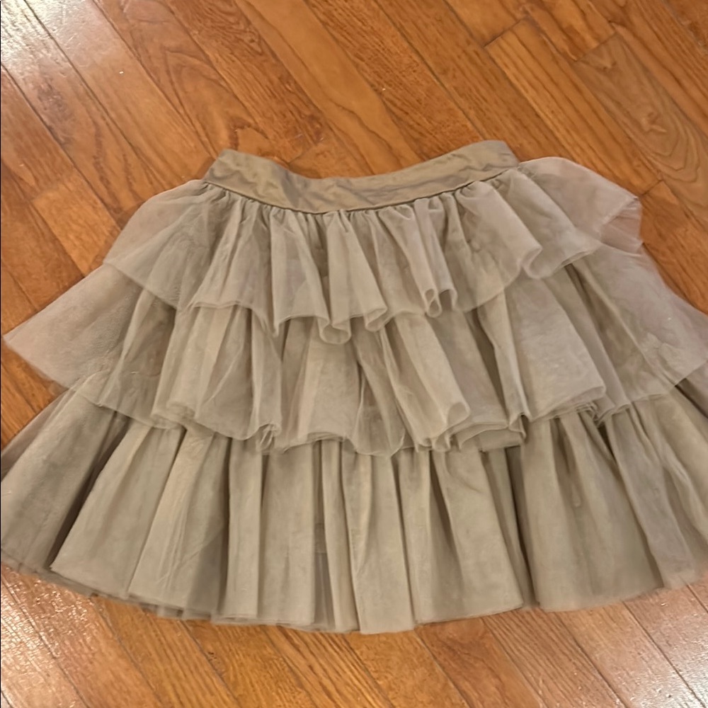 Mable brand size small tiered tulle skirt. Taupe color.